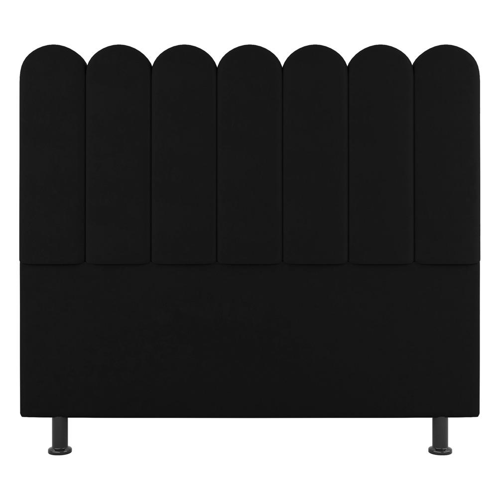 Cabeceira Cama Box Solteiro Lana 100cm Suede Preto - Desk Design