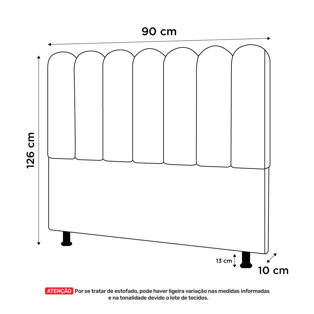 Cabeceira Cama Box Solteiro Lana 90cm Sintético Marrom - Desk Design