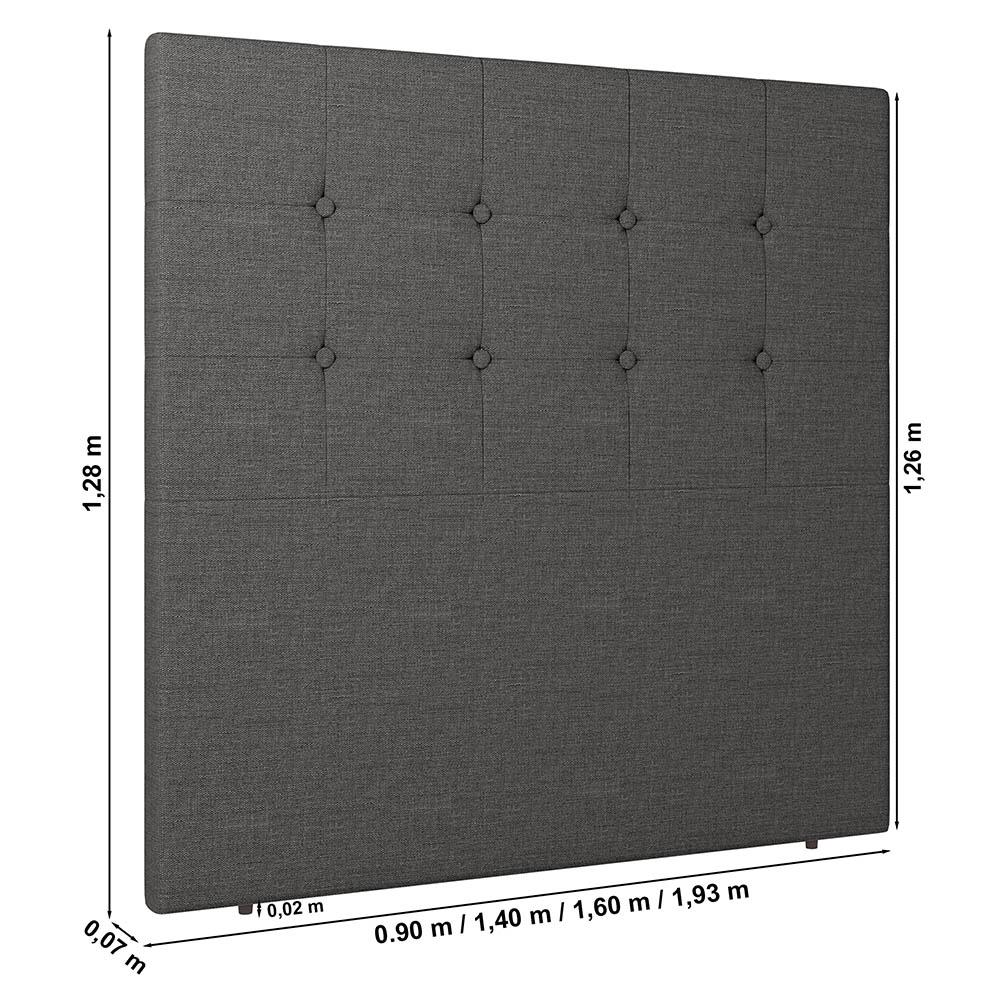 Cabeceira Cama Box Solteiro Luana 90cm Linho Cinza - Desk Design