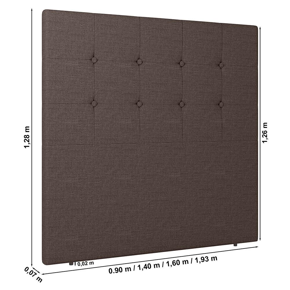 Cabeceira Cama Box Solteiro Luana 90cm Linho Marrom - Desk Design