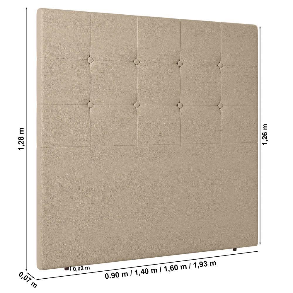 Cabeceira Cama Box Solteiro Luana 90cm Sintético Bege - Desk Design