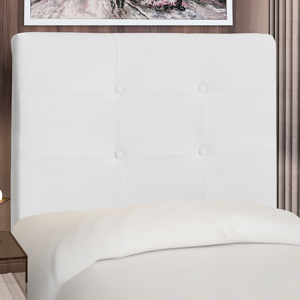 Cabeceira Cama Box Solteiro Luna 90cm Corano Branco - Desk Design
