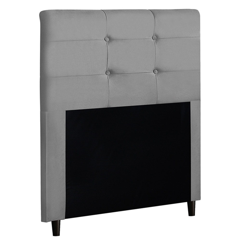 Cabeceira Cama Box Solteiro Luna 90cm Suede Cinza - Desk Design