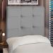 Cabeceira Cama Box Solteiro Luna 90cm Suede Cinza - Desk Design