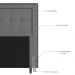 Cabeceira Cama Box Solteiro Luxor 90cm com Tachas e Frame Suede Cinza - Desk Design