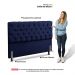 Cabeceira Cama Box Solteiro Lylla 90cm Capitonê com Frame Suede Azul Marinho - Desk Design