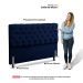 Cabeceira Cama Box Solteiro Lylla 90cm Capitonê com Frame Veludo Azul Marinho - Desk Design