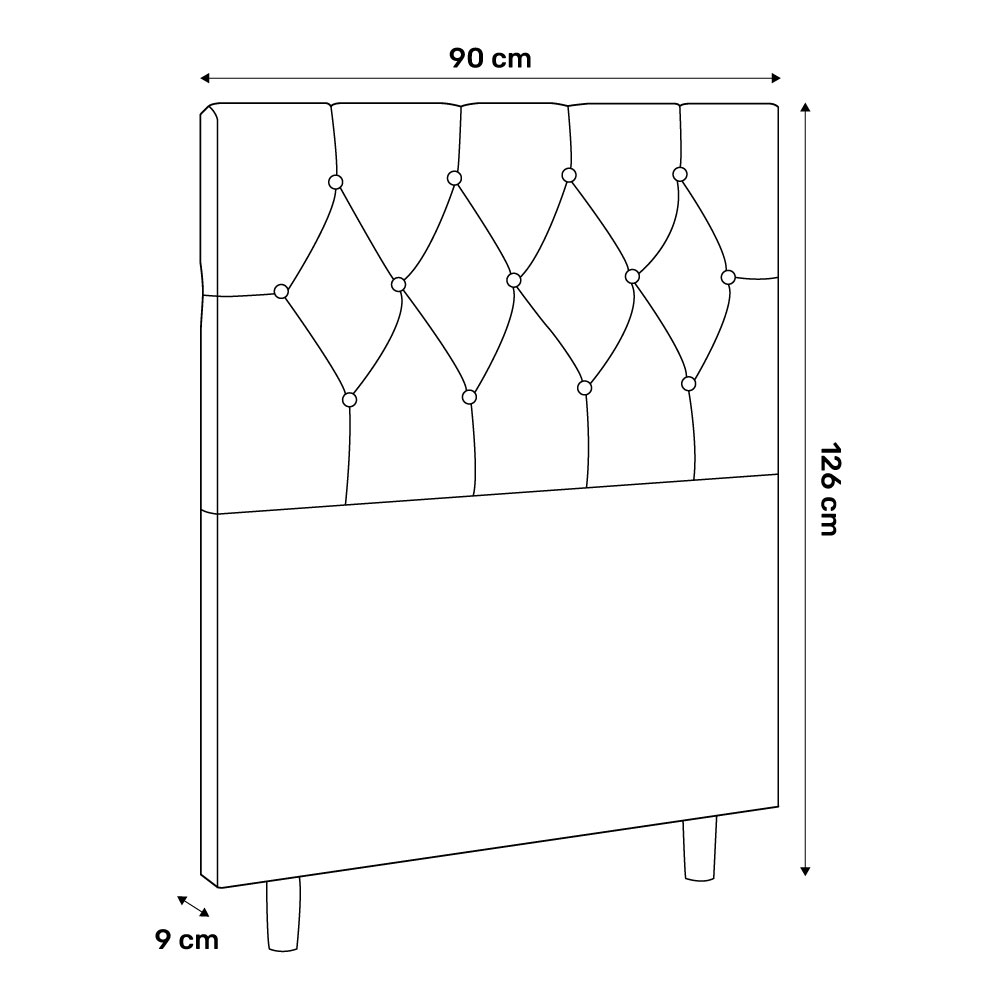 Cabeceira Cama Box Solteiro Madrid 90cm Corano Marrom - Desk Design