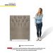 Cabeceira Cama Box Solteiro Madrid 90cm Suede Bege - Desk Design