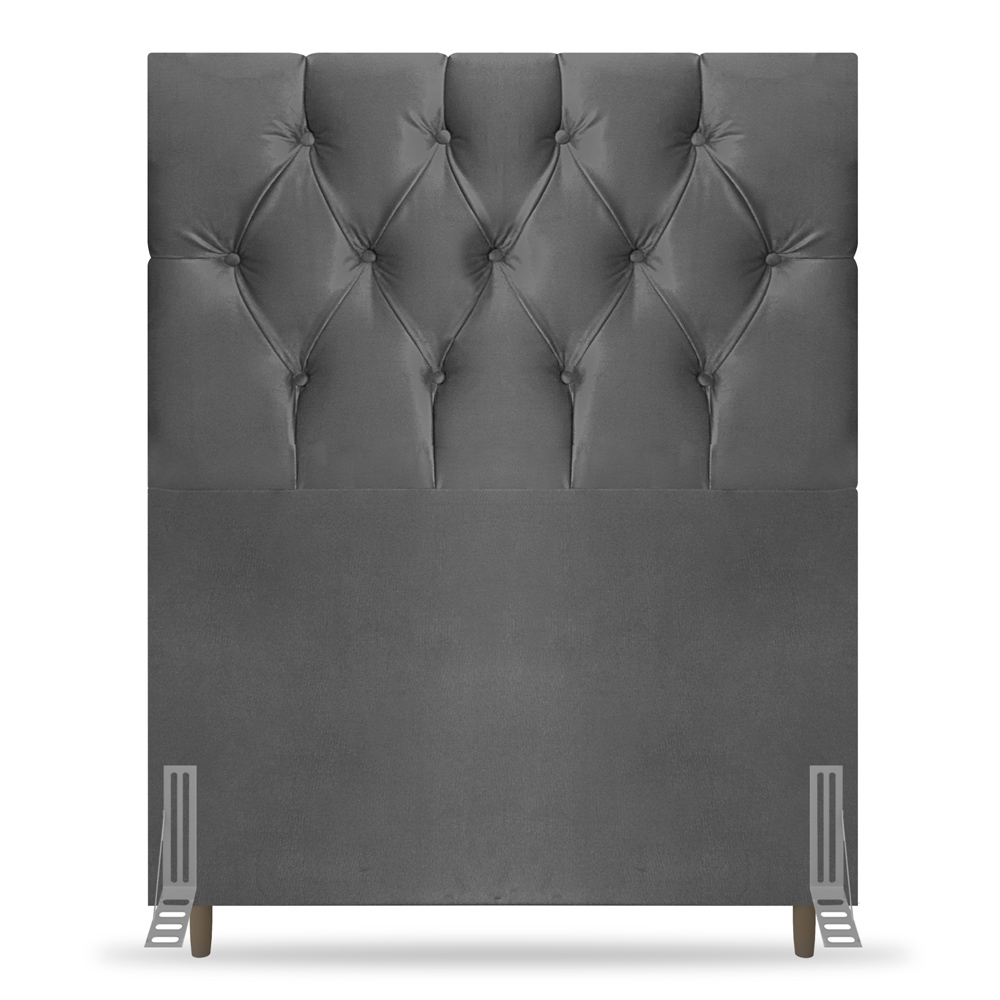Cabeceira Cama Box Solteiro Madrid 90cm Suede Cinza - Desk Design