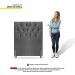 Cabeceira Cama Box Solteiro Madrid 90cm Suede Cinza - Desk Design