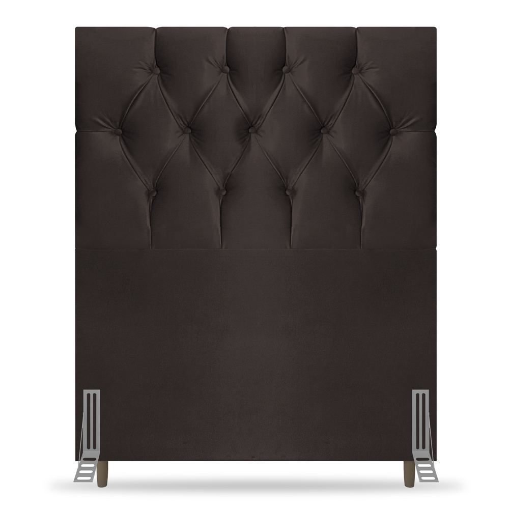 Cabeceira Cama Box Solteiro Madrid 90cm Suede Marrom - Desk Design