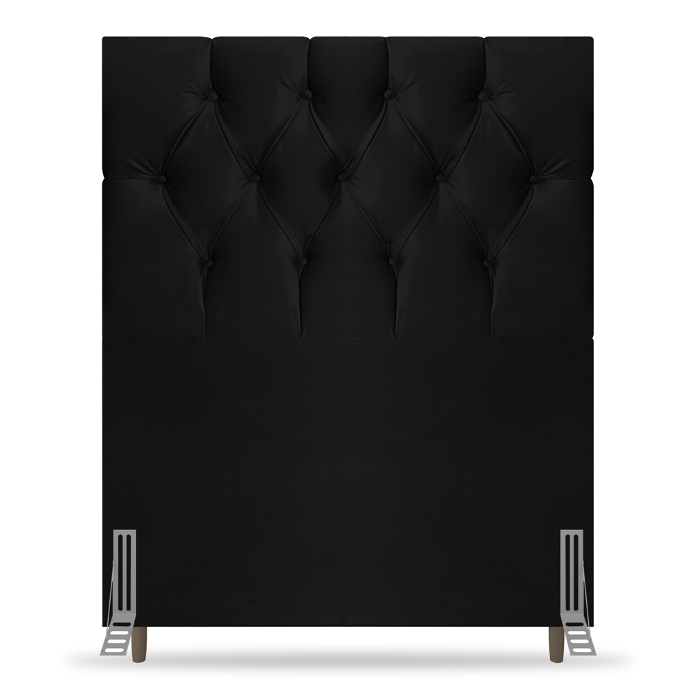 Cabeceira Cama Box Solteiro Madrid 90cm Suede Preto - Desk Design