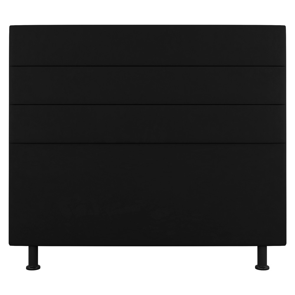 Cabeceira Cama Box Solteiro Malik 90cm Suede Preto - Desk Design