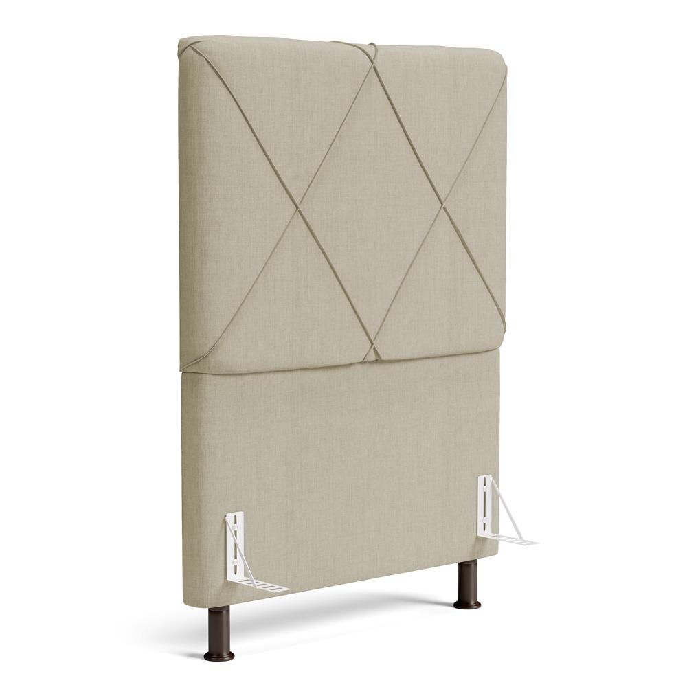 Cabeceira Cama Box Solteiro Mel 90cm com Frame Linho Bege - Desk Design
