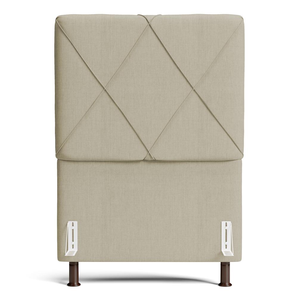 Cabeceira Cama Box Solteiro Mel 90cm com Frame Linho Bege - Desk Design