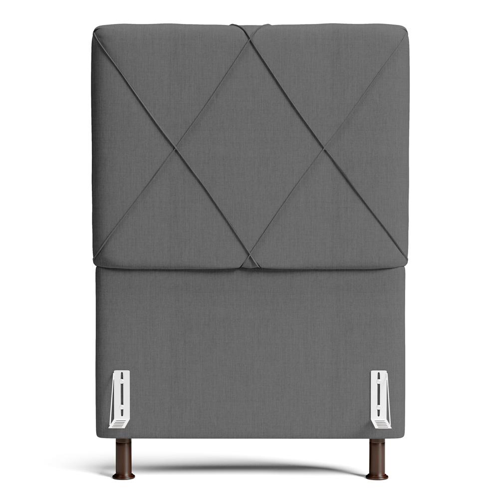 Cabeceira Cama Box Solteiro Mel 90cm com Frame Linho Cinza - Desk Design