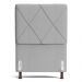 Cabeceira Cama Box Solteiro Mel 90cm com Frame Linho Cinza Claro - Desk Design