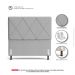 Cabeceira Cama Box Solteiro Mel 90cm com Frame Linho Cinza Claro - Desk Design
