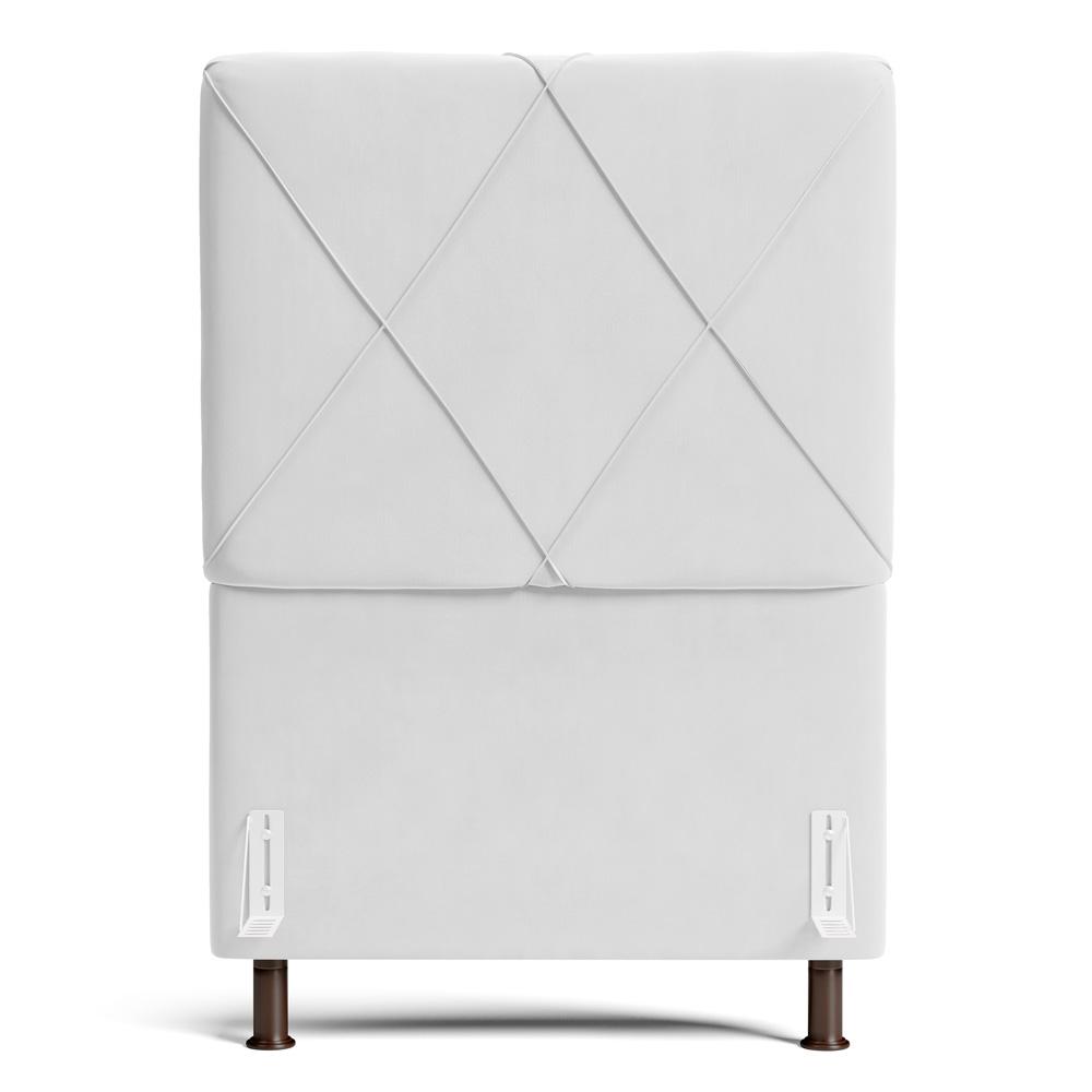 Cabeceira Cama Box Solteiro Mel 90cm com Frame Sintético Branco - Desk Design
