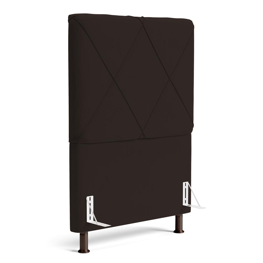 Cabeceira Cama Box Solteiro Mel 90cm com Frame Sintético Marrom - Desk Design