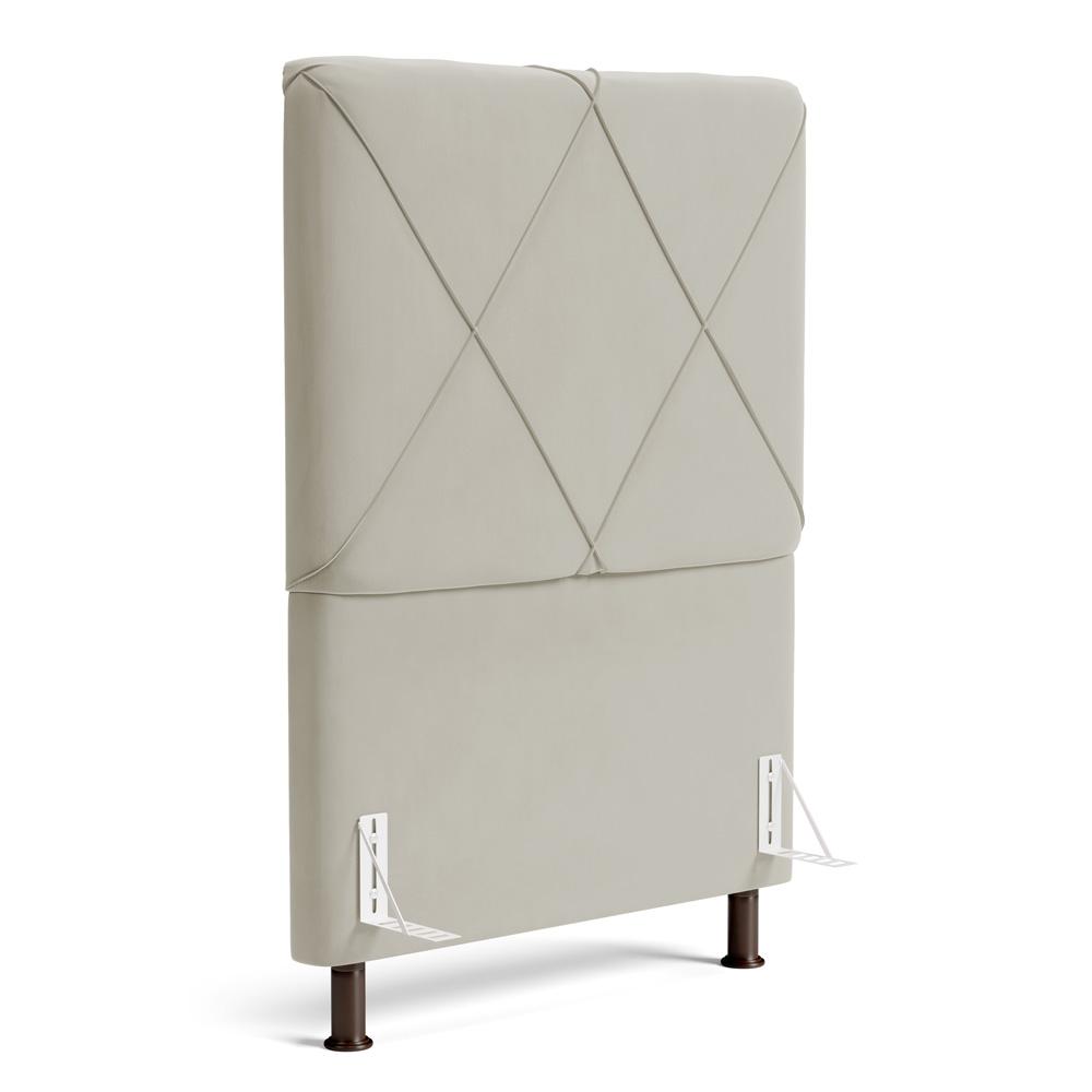 Cabeceira Cama Box Solteiro Mel 90cm com Frame Suede Bege - Desk Design