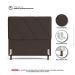 Cabeceira Cama Box Solteiro Mel 90cm com Frame Suede Marrom - Desk Design