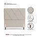 Cabeceira Cama Box Solteiro Mel 90cm com Frame Veludo Bege - Desk Design
