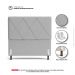 Cabeceira Cama Box Solteiro Mel 90cm com Frame Veludo Cinza Claro - Desk Design