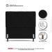 Cabeceira Cama Box Solteiro Mel 90cm com Frame Veludo Preto - Desk Design