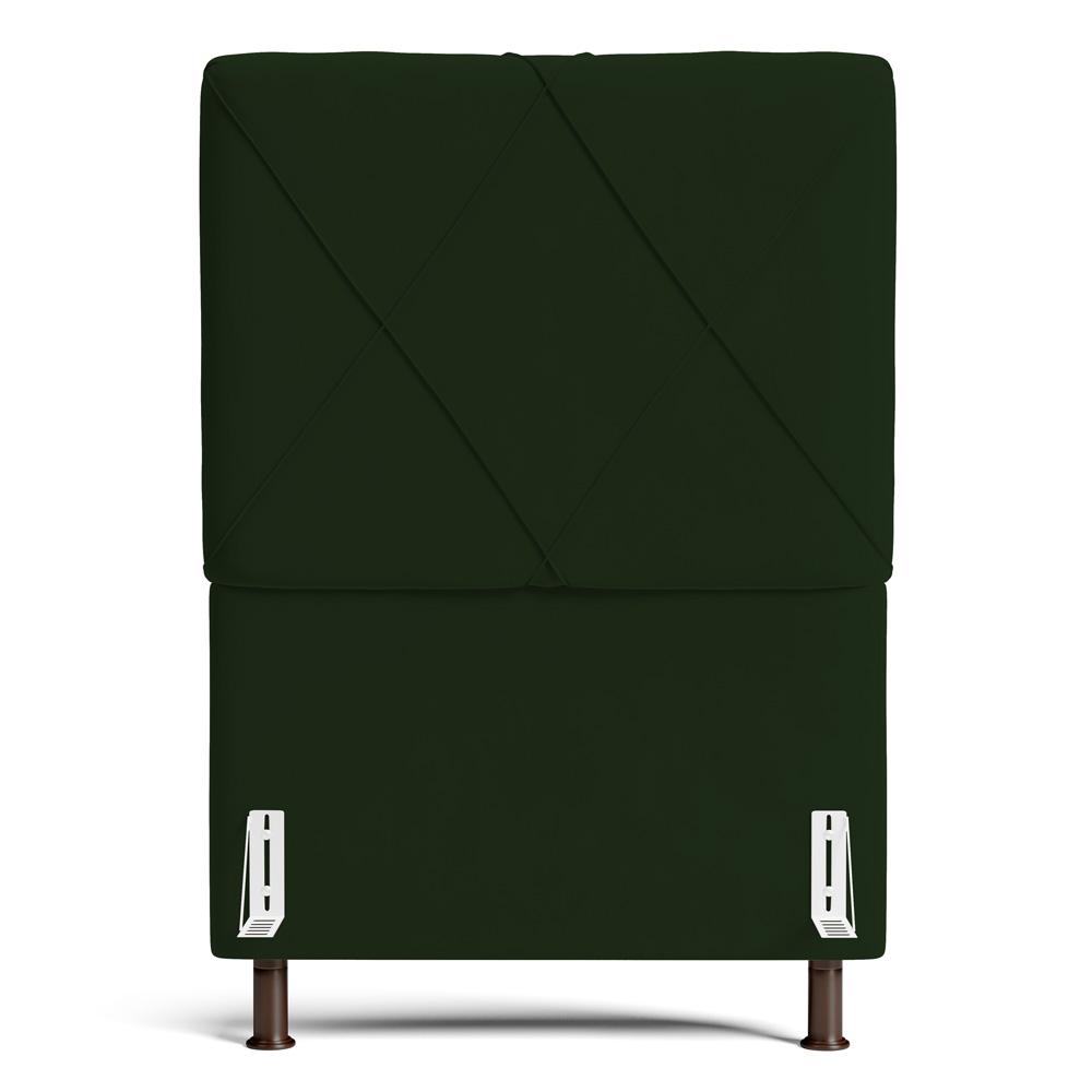 Cabeceira Cama Box Solteiro Mel 90cm com Frame Veludo Verde - Desk Design