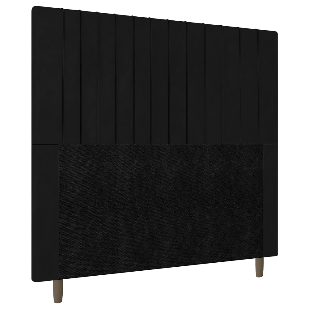 Cabeceira Cama Box Solteiro Nala 90cm Suede Preto - Desk Design