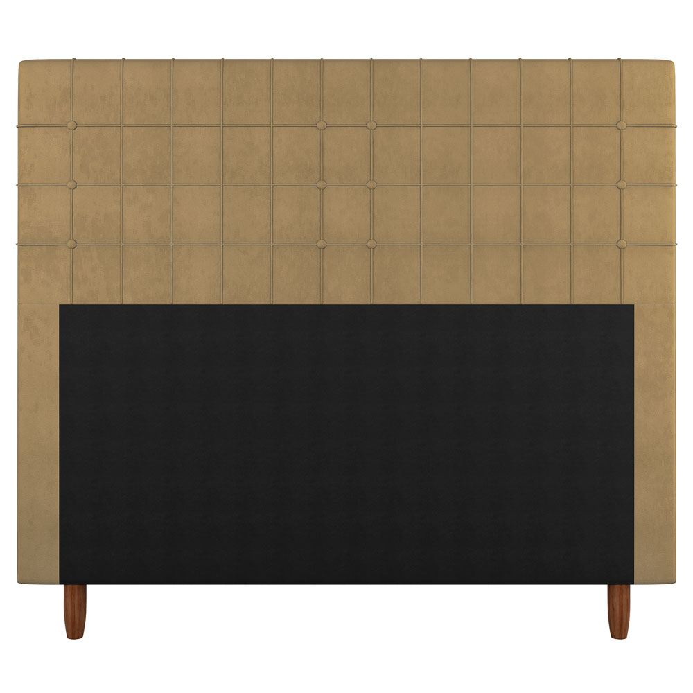 Cabeceira Cama Box Solteiro Parisis 90cm Suede Bege - Desk Design
