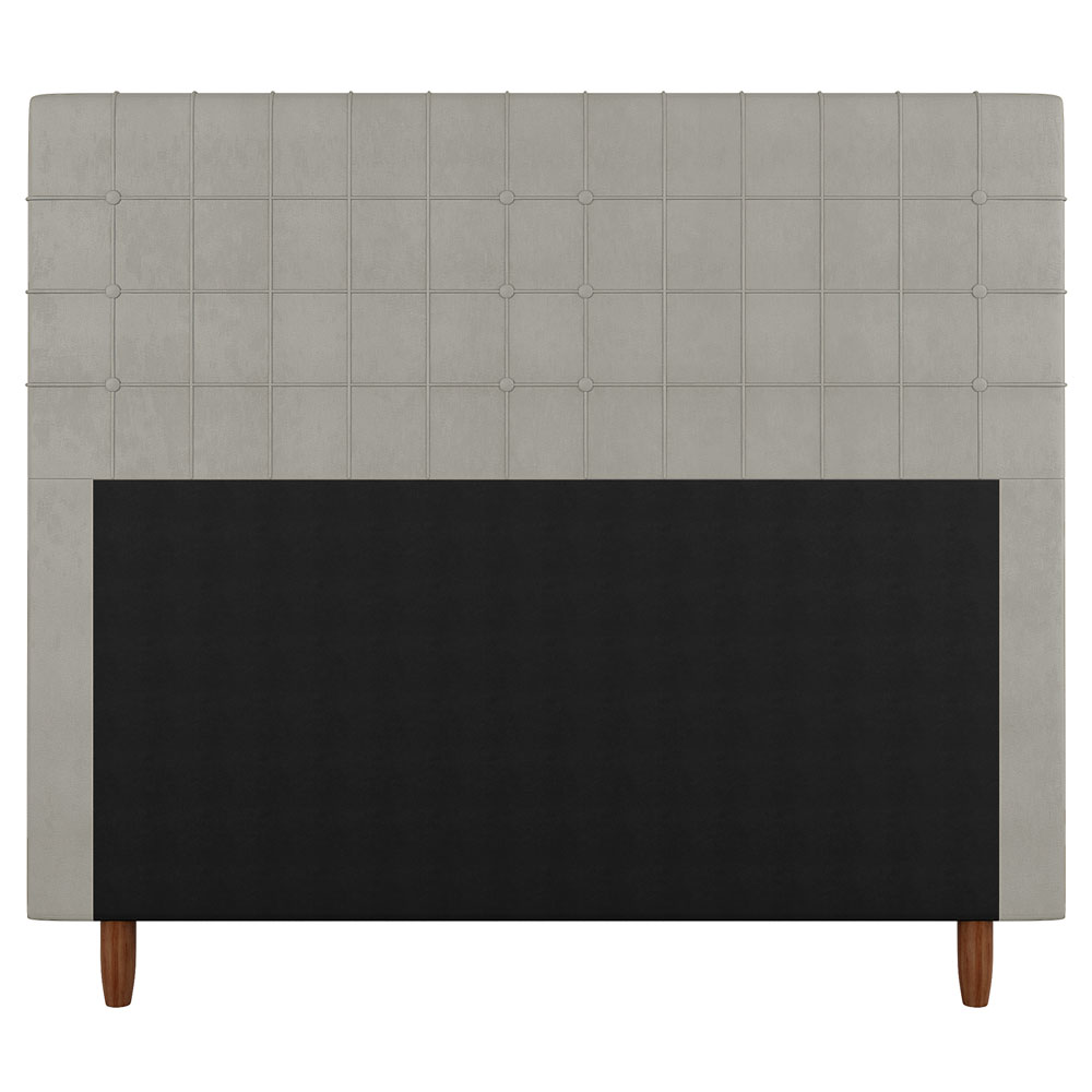 Cabeceira Cama Box Solteiro Parisis 90cm Veludo Bege - Desk Design