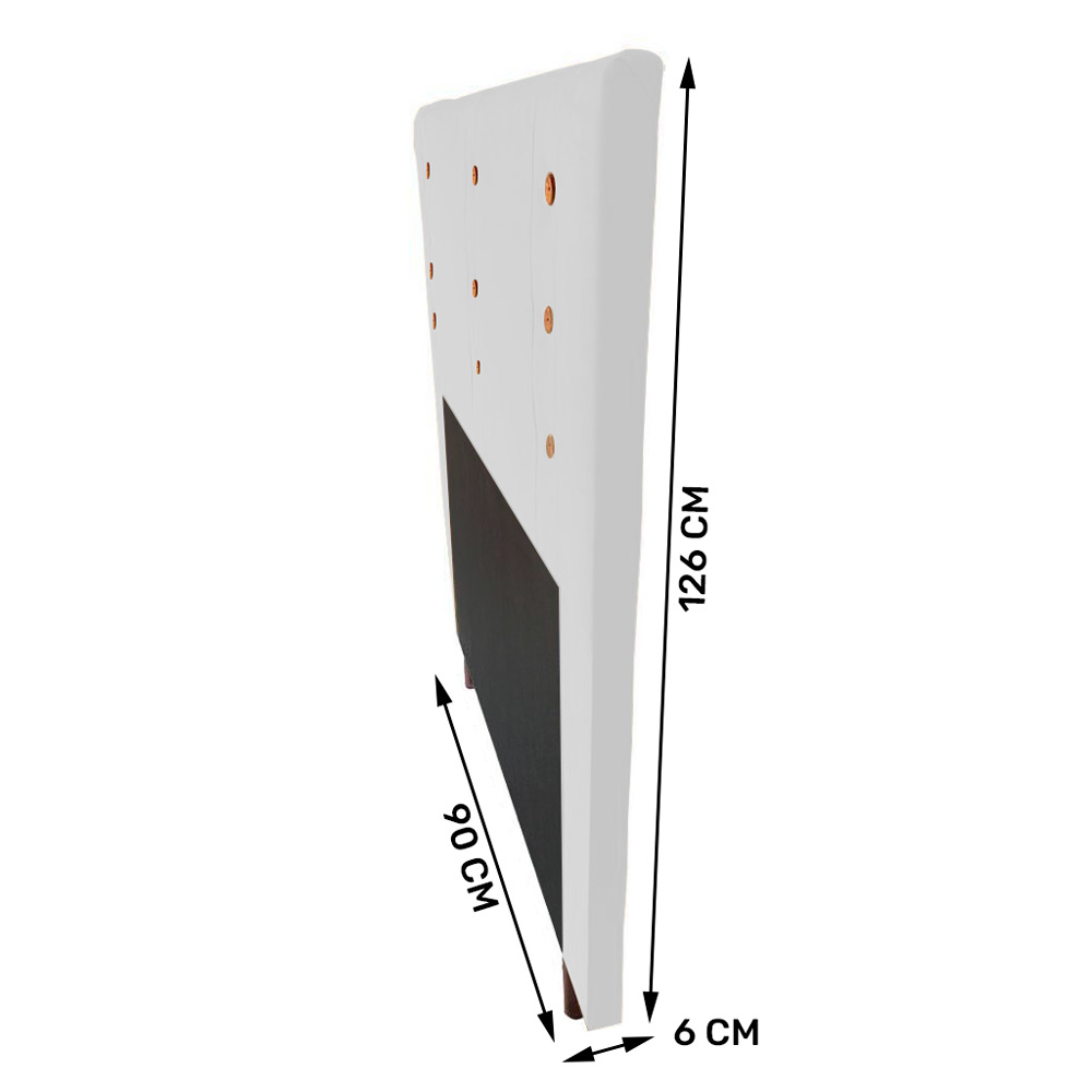 Cabeceira Cama Box Solteiro Roma 90cm Corano Branco - Desk Design
