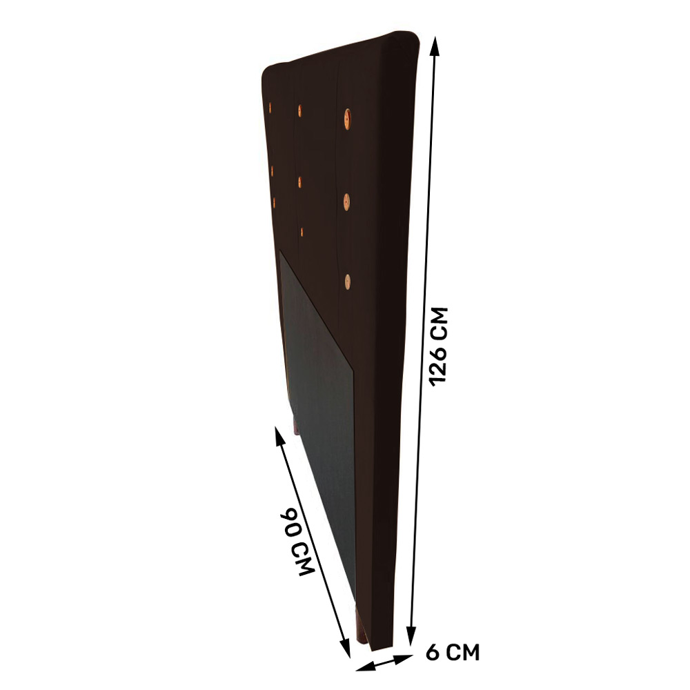 Cabeceira Cama Box Solteiro Roma 90cm Corano Marrom - Desk Design