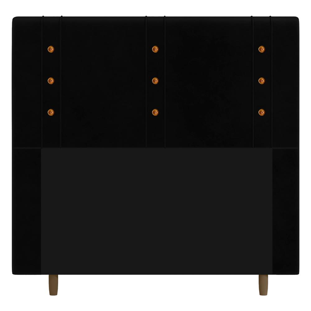 Cabeceira Cama Box Solteiro Roma 90cm Suede Preto - Desk Design