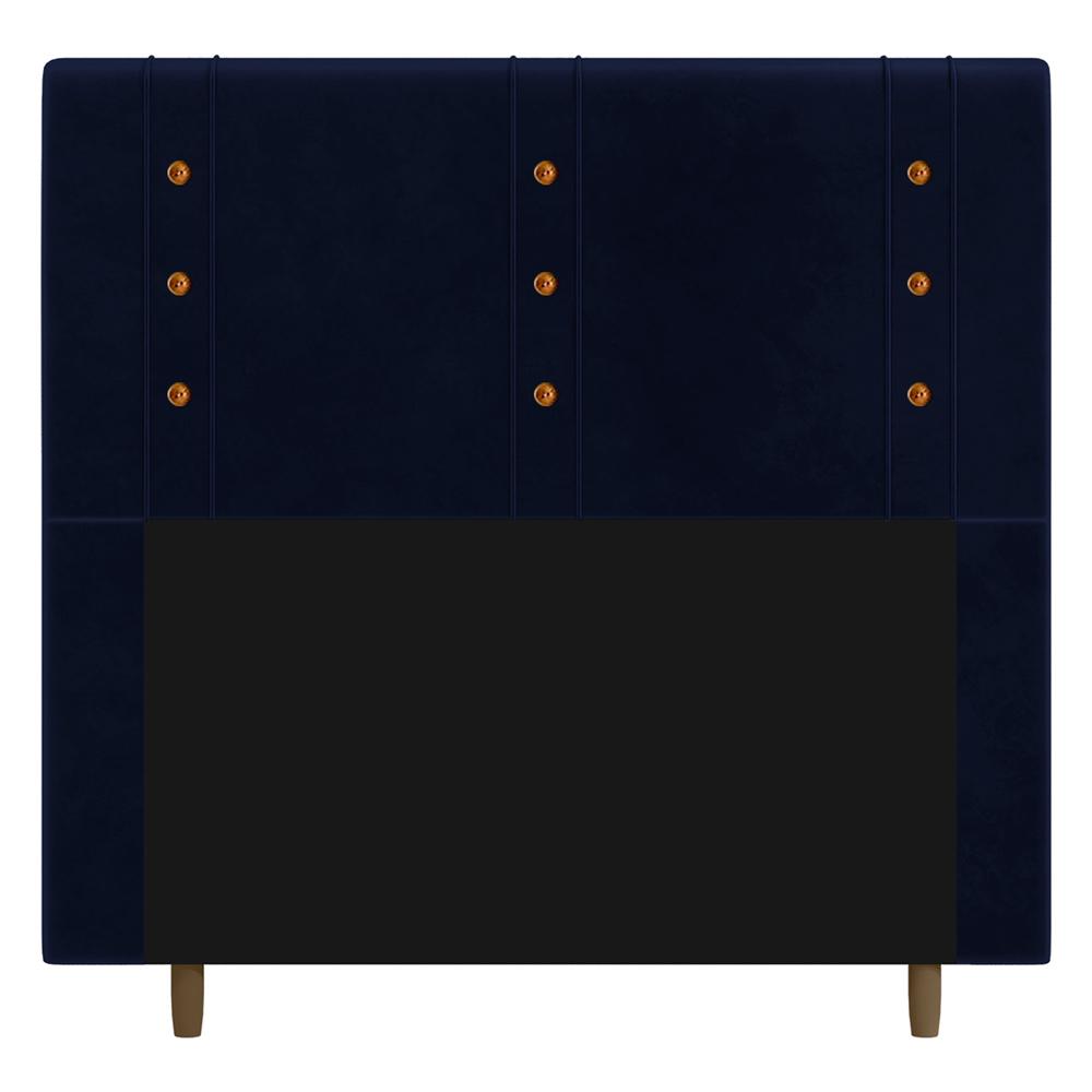 Cabeceira Cama Box Solteiro Roma 90cm Veludo Azul Marinho - Desk Design