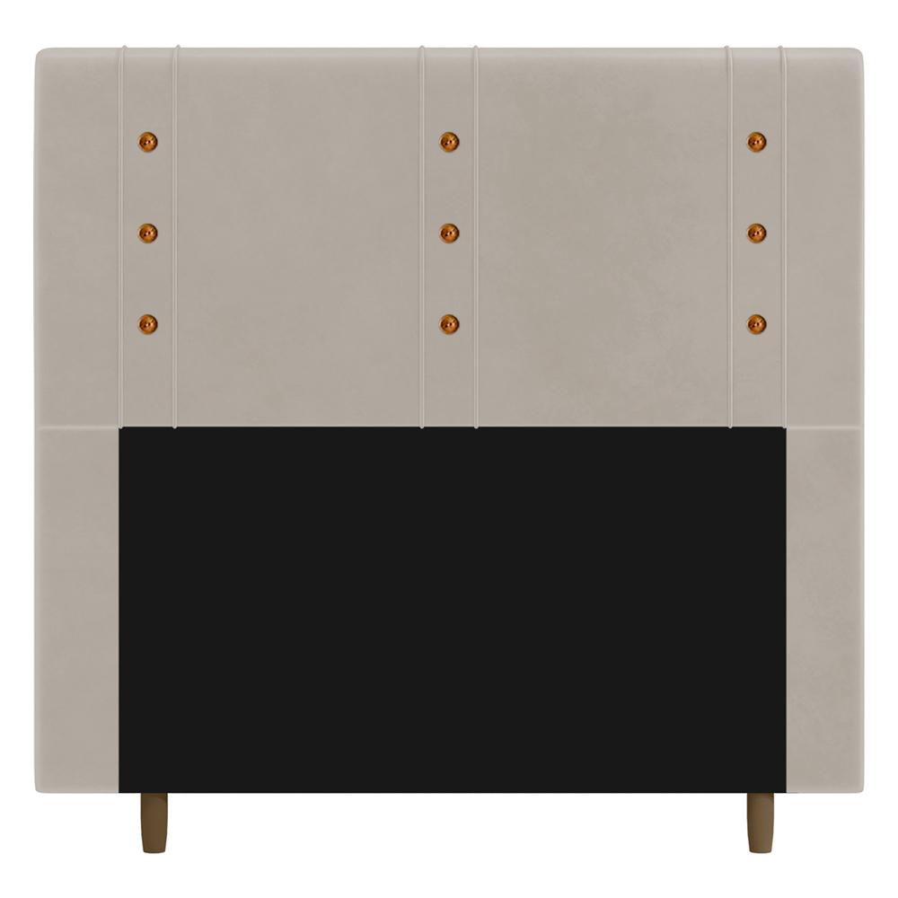 Cabeceira Cama Box Solteiro Roma 90cm Veludo Bege - Desk Design