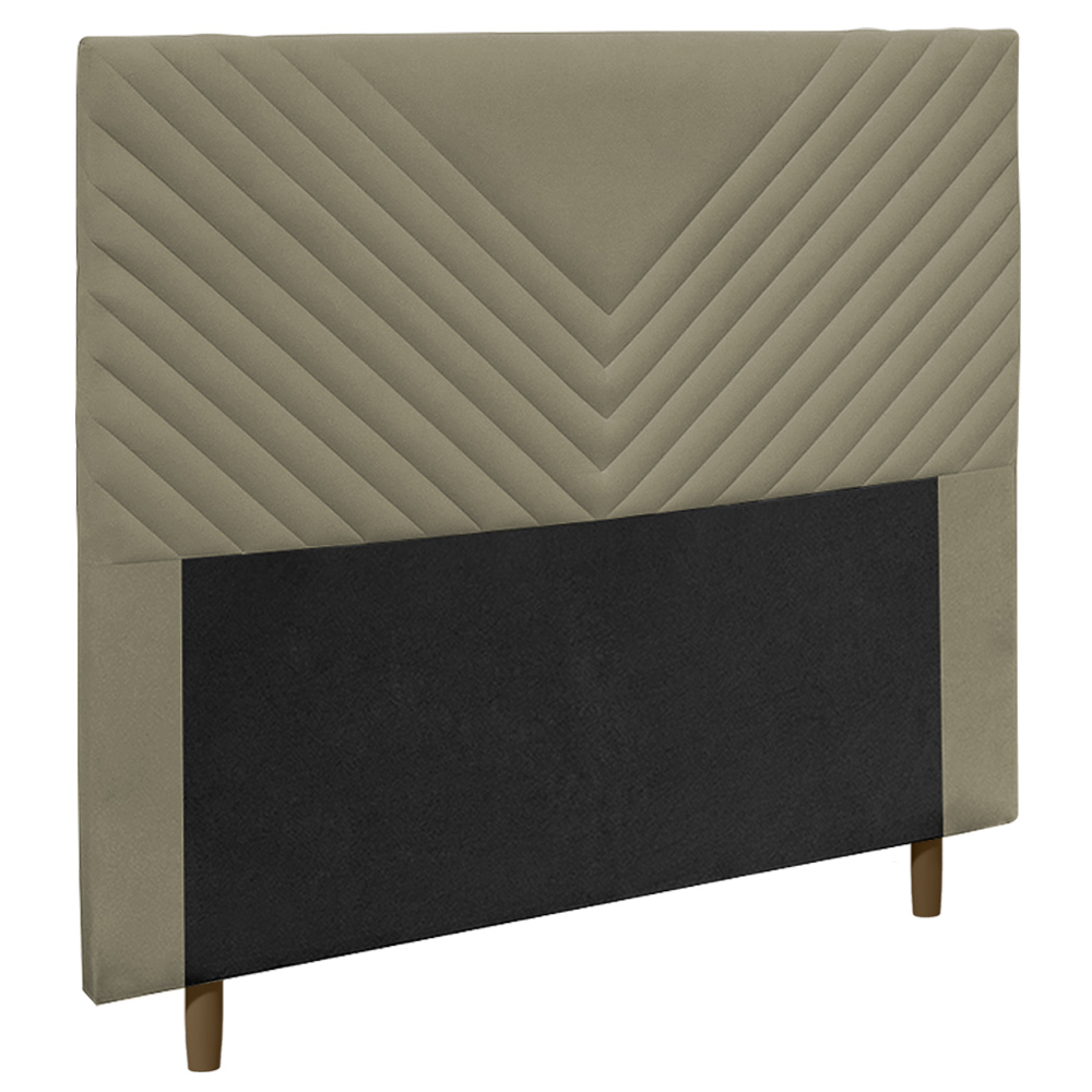 Cabeceira Cama Box Solteiro Viena 90cm Suede Bege - Desk Design