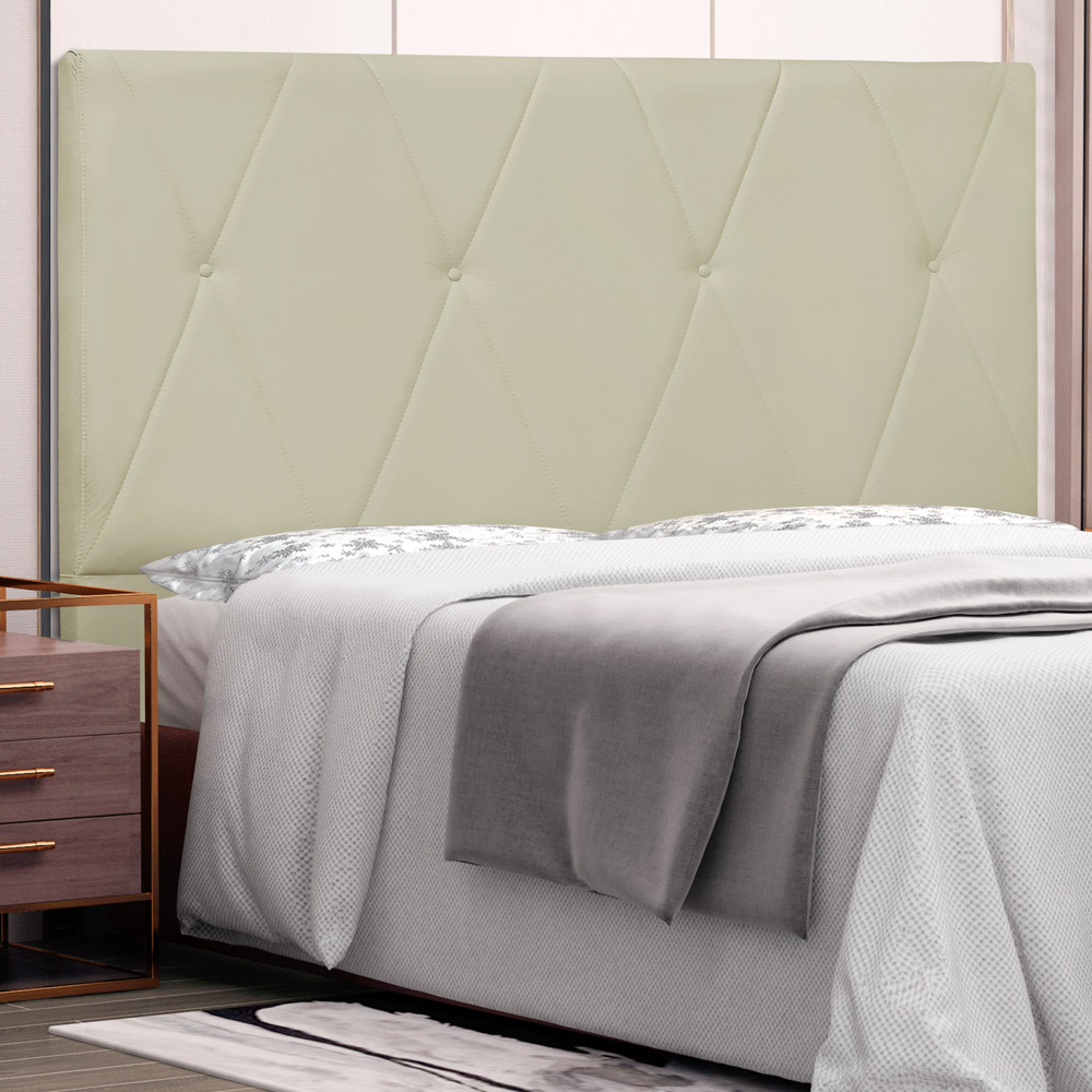 Cabeceira Estofada Cama Box Casal Aquilla 140cm Corano Bege - Desk Design