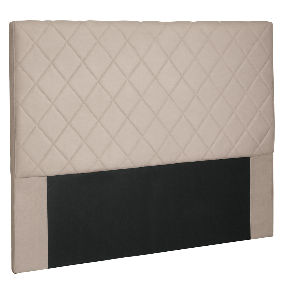 Cabeceira Estofada Cama Box Casal Esmeralda 140cm Suede Bege - Desk Design