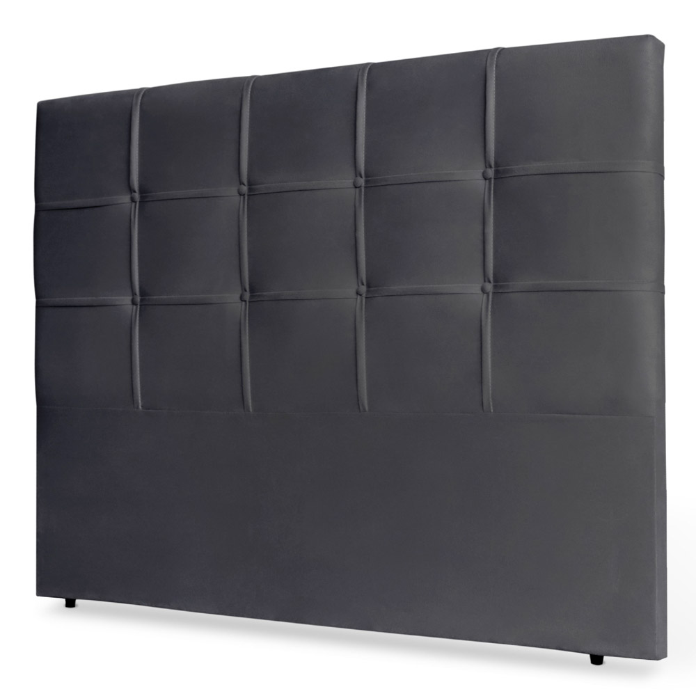 Cabeceira Estofada Cama Box Casal King Size Fiorella 195cm Suede Cinza - Desk Design