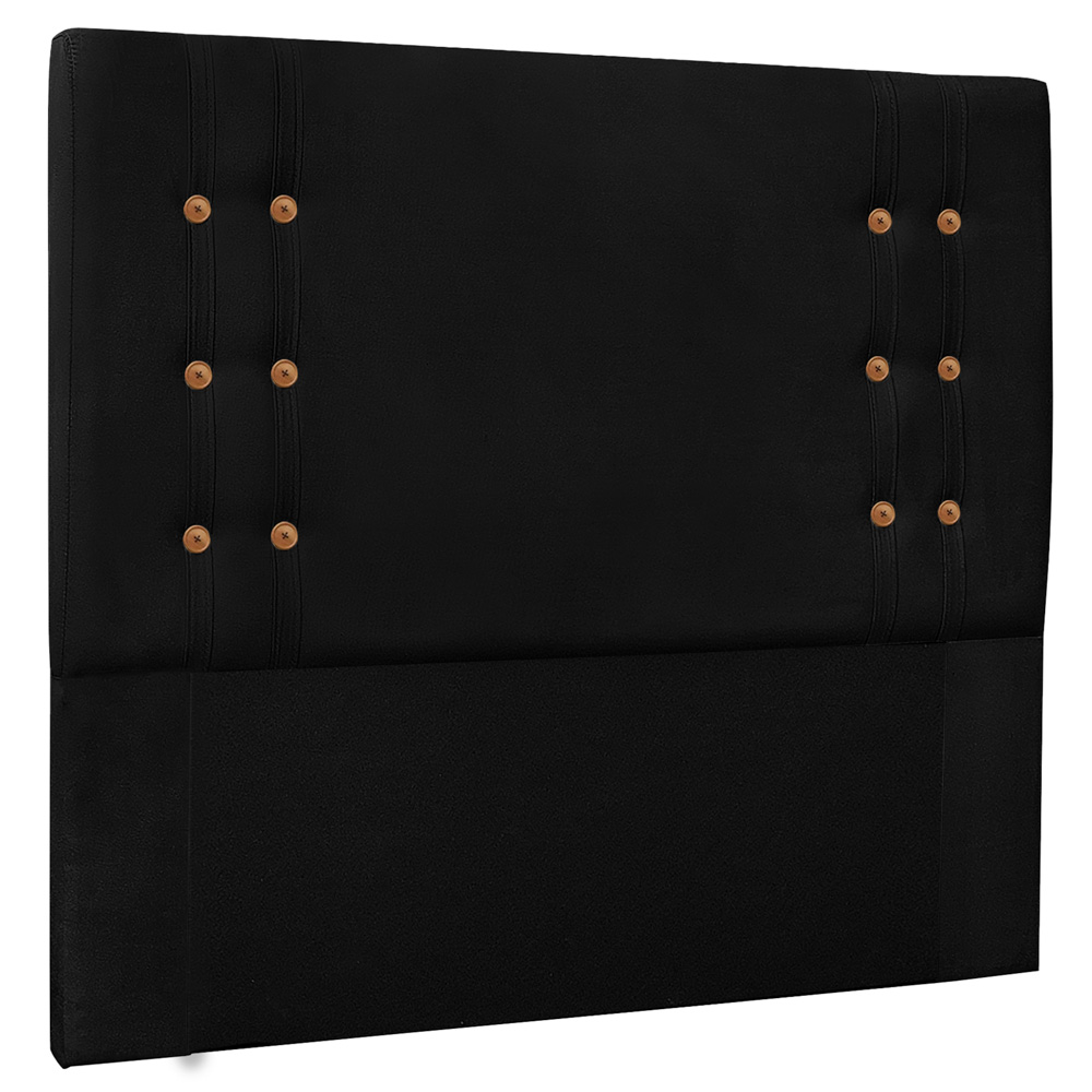 Cabeceira Estofada Cama Box Casal King Size Monreale 195cm Suede Preto - Desk Design