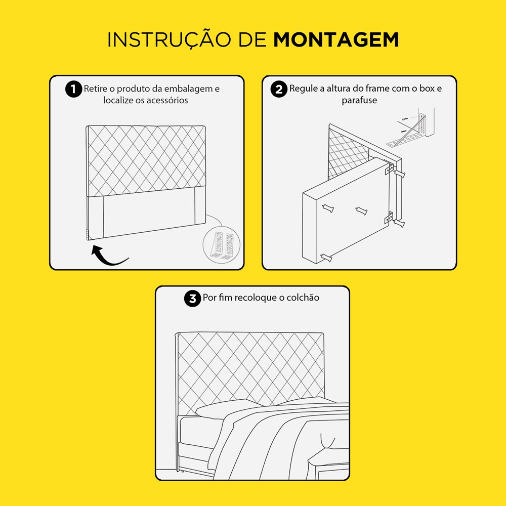 Cabeceira Estofada Cama Box Casal King Size Tânia 195cm Corano Marrom - Desk Design