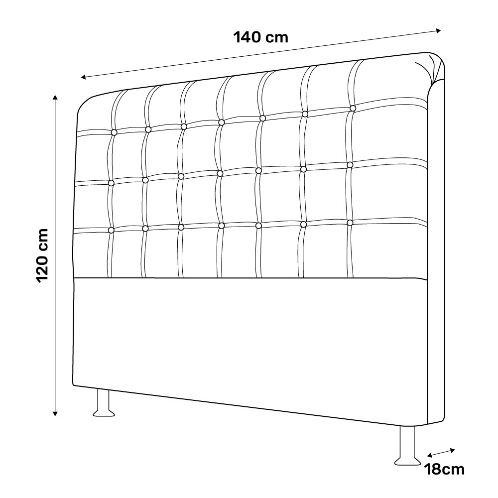 Cabeceira Estofada Cama Box Casal Louise 140cm Suede Bege Escuro - Desk Design