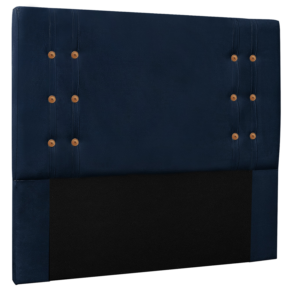 Cabeceira Estofada Cama Box Casal Monreale 140cm Suede Azul Marinho - Desk Design
