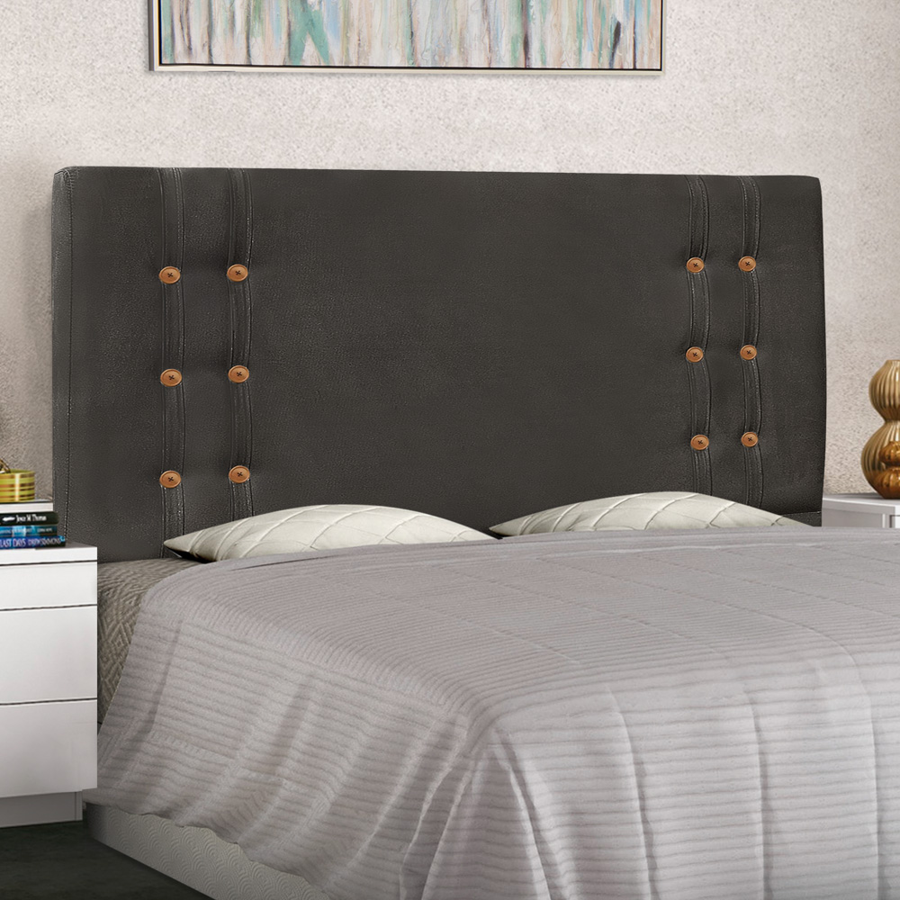 Cabeceira Estofada Cama Box Casal Monreale 140cm Suede Cinza - Desk Design