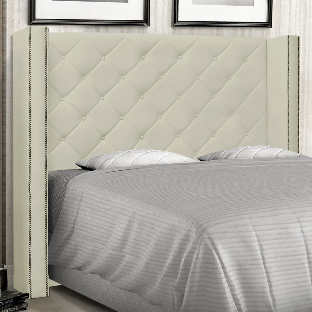 Cabeceira Estofada Cama Box Casal Queen Size Alteza 160cm Corano Bege - Desk Design