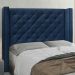Cabeceira Estofada Cama Box Casal Queen Size Alteza 160cm Suede Azul Marinho - Desk Design